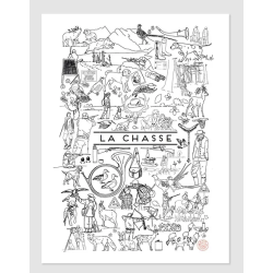 AFFICHE CHASSE 60X80 SANS...